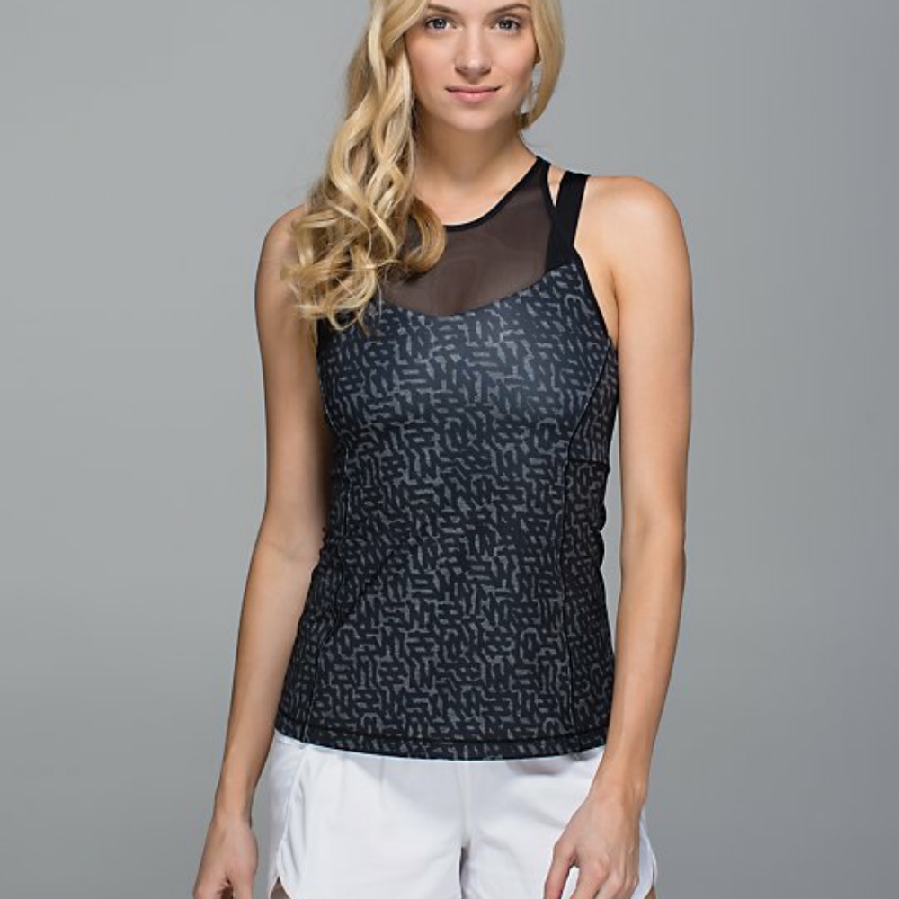 Lululemon EUC Grey/ Black Running in the City Tank